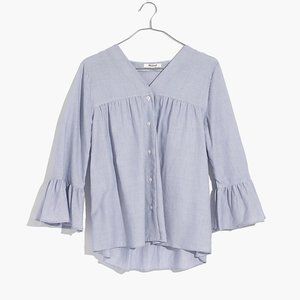 Madewell Veranda Bell-Sleeve Shirt in Stripe
